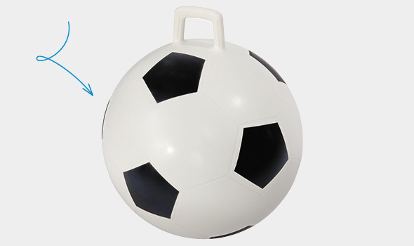 Produktansicht Hüpfball im Fussball-Design