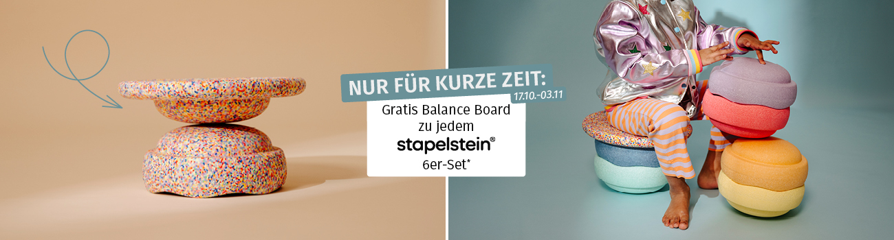 Nur für kurze Zeit: Gratis Balance Board zu jedem stapelstein® 6er-Set*